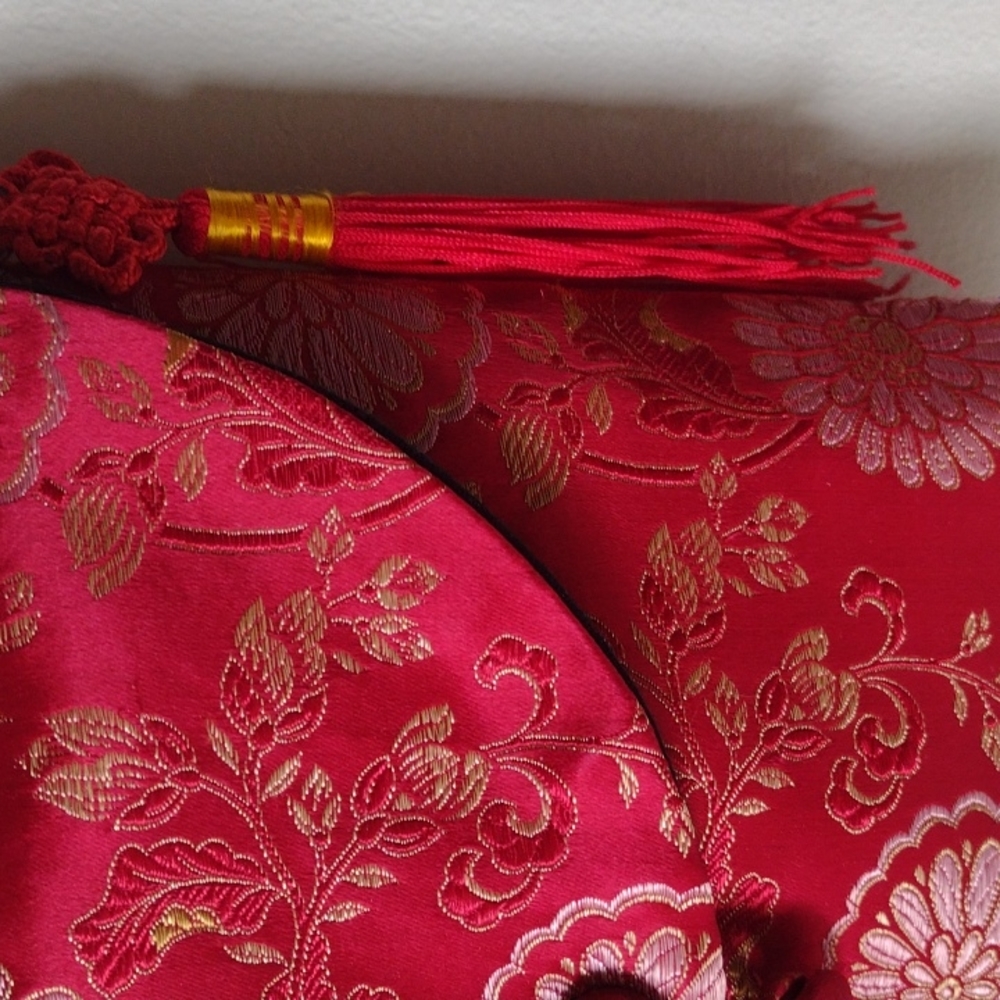Pure Silk Hand Made Cross Body Evening Bag Purse w Matching Necklace & Bangle - Picture 5 of 8